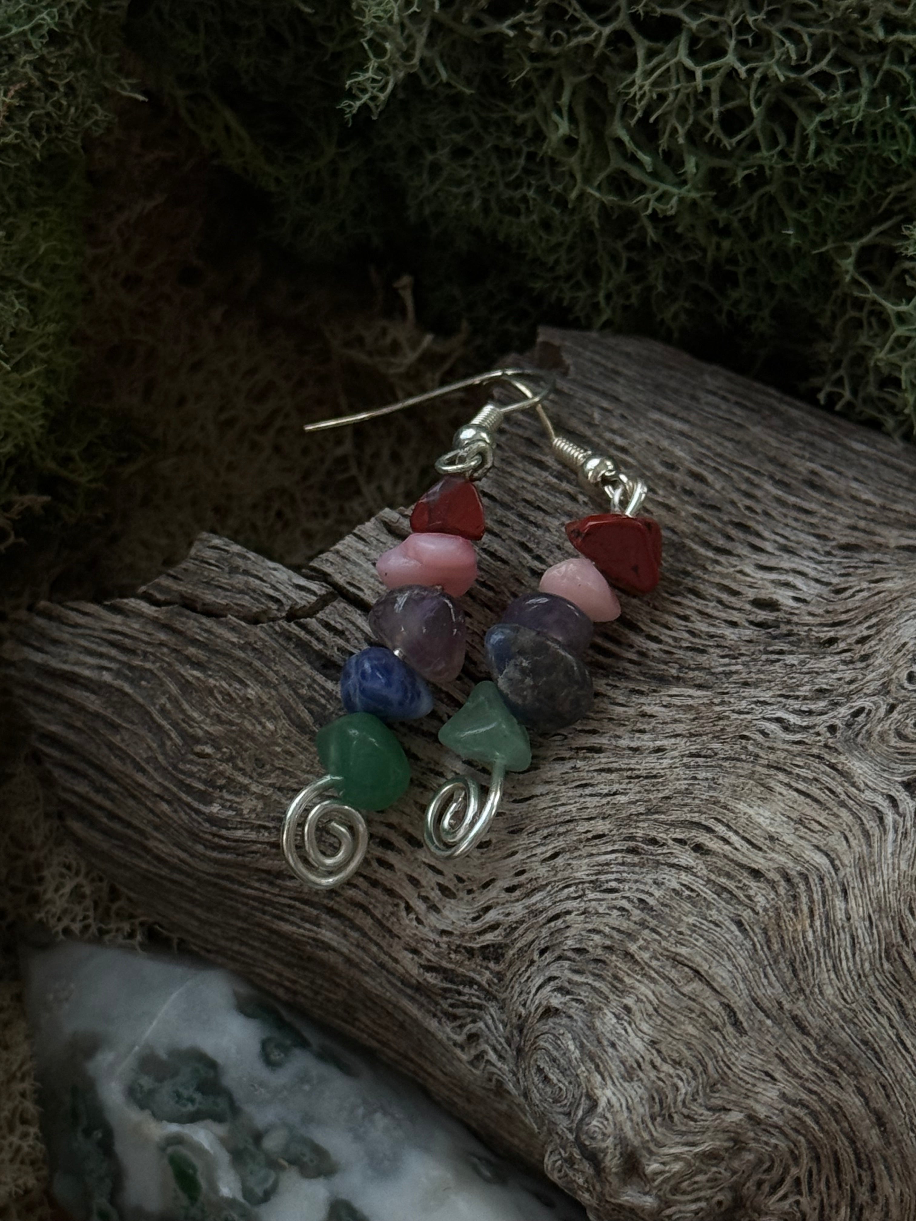 Crystal Rainbow Swirl Earrings