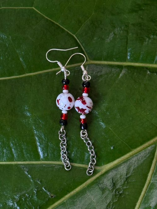 Blood Splatter Dangle Earrings