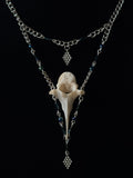 Black Iridescent Bone Necklace + Earring Set