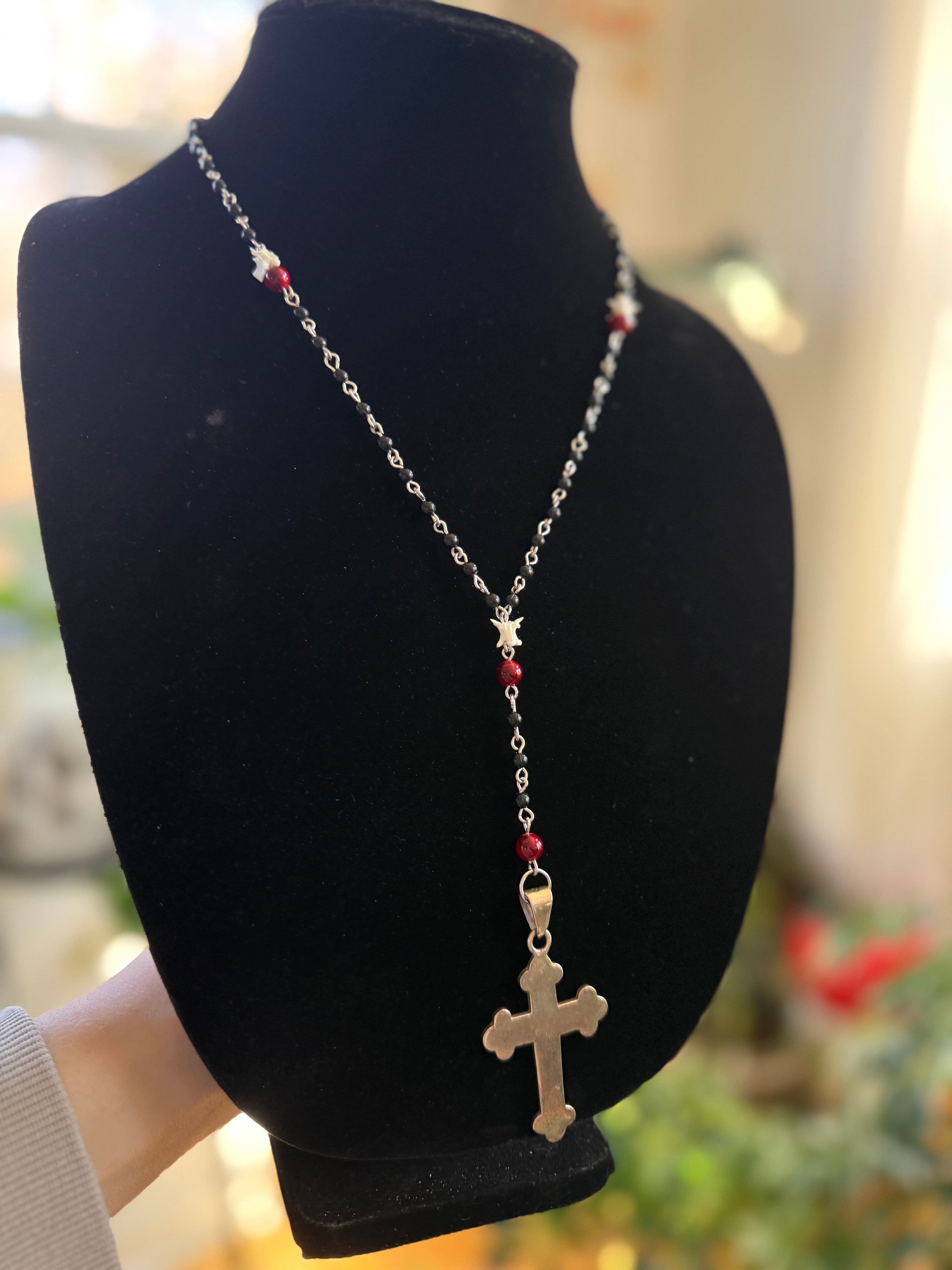 Custom Sterling Silver Bone Rosary