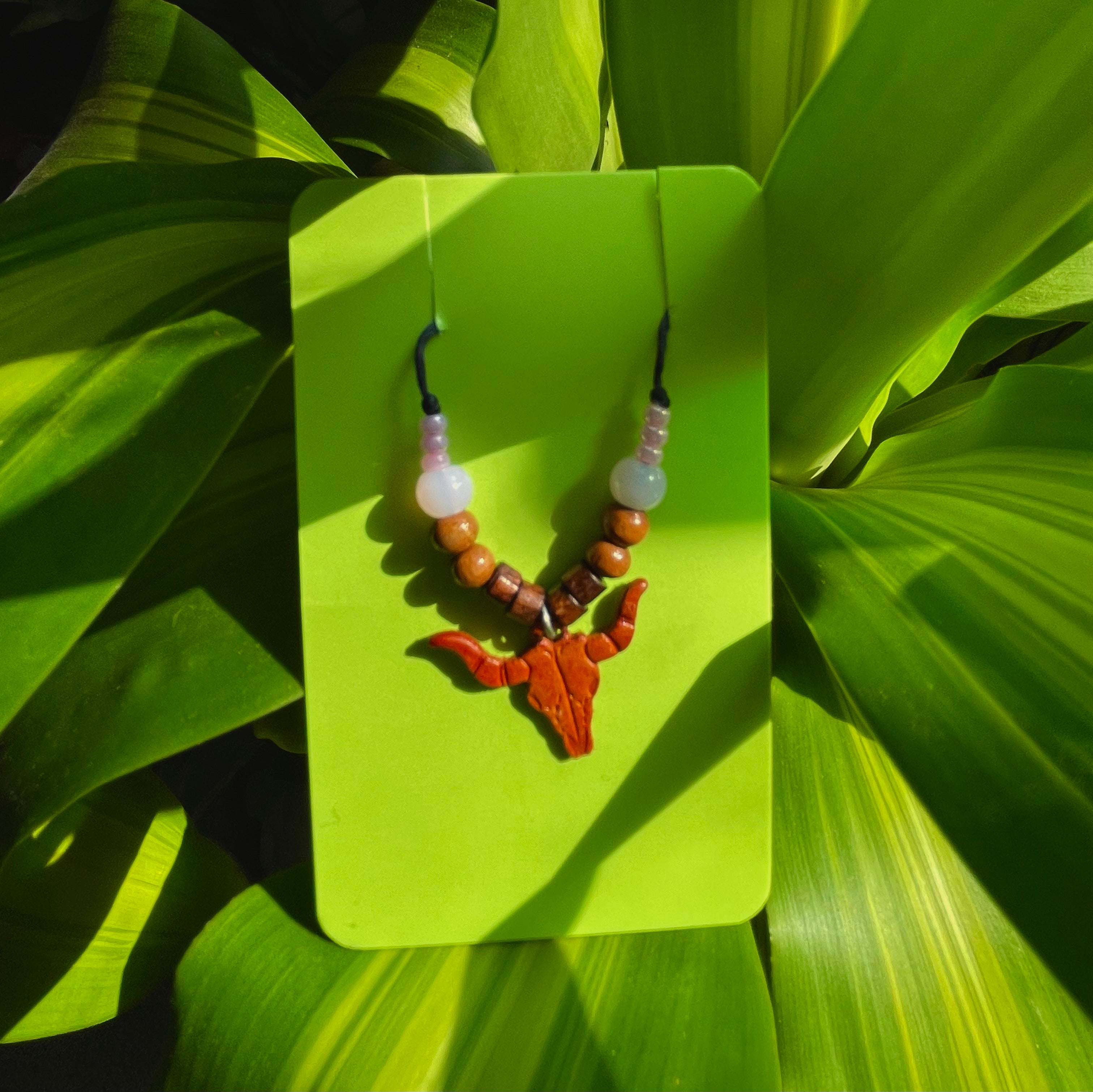 Pink Longhorn Necklace