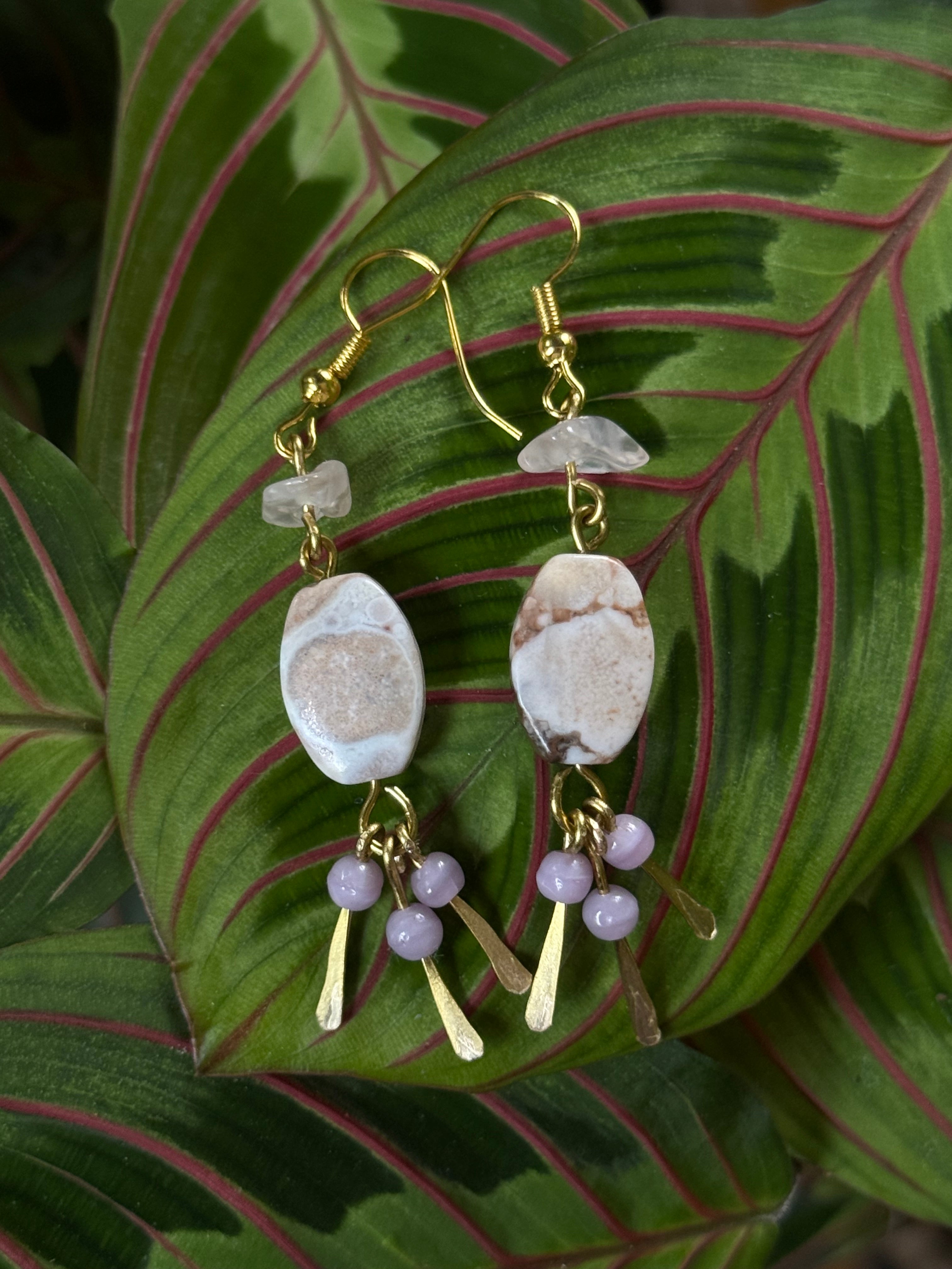 Pink Crystal Dangle Earrings